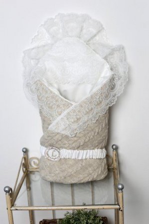 Одеяло-конверт на выписку Lappetti "Косички" (мех)