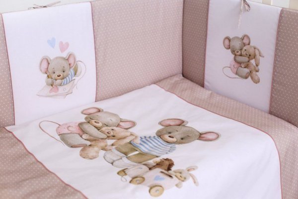 Комплект Lappetti в кроватку 6 предм."Little Mouse"