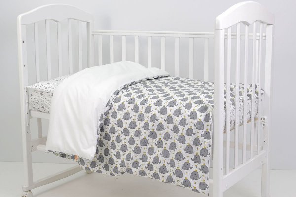Комплект в кроватку 3 предмета Слоненок с короной