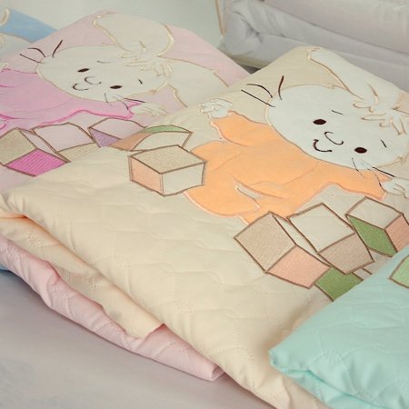 Одеяло-плед 75*115 ЗАЙКА С КУБИКАМИ, тиси