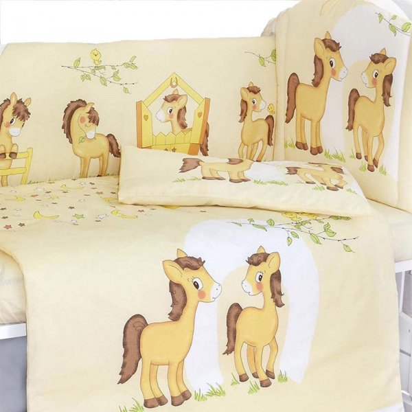 Комплект в кроватку 6 предметов ЛОШАДКИ