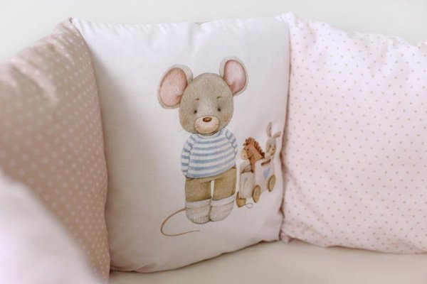 Комплект для круглой (овальной) и прямоугольной кроватки Lappetti 6 предм "Little mouse"