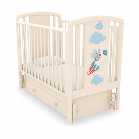Кровать детская с универсальным маятником Жаклин Мишка на ракете