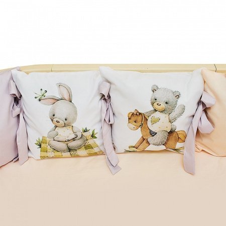 Комплект в кроватку 6 предметов СЛАДКИЙ ЗАЙКА