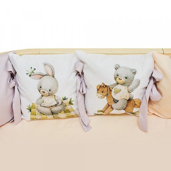 Комплект в кроватку 6 предметов СЛАДКИЙ ЗАЙКА