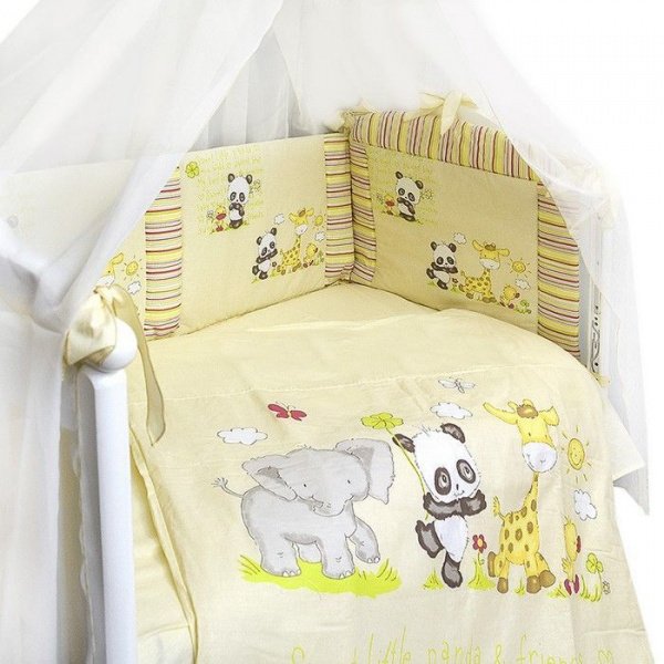 Комплект в кроватку 7 предм. ПАНДА С ДРУЗЬЯМИ