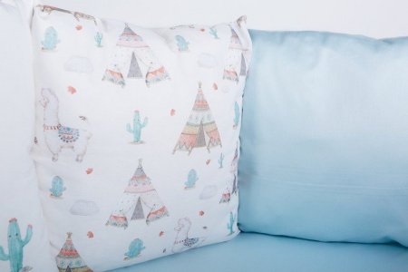 Комплект для круглой (овальной) и прямоугольной кроватки Lappetti 6 предм. "Ламы"