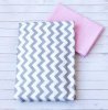 Комплект постельного белья 3 предм. бязь "Зигзаги" (сер/розовый)