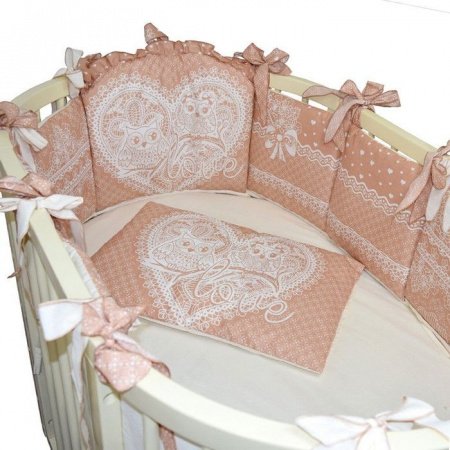 Комплект в кроватку 8 предм. АМУР АЖУР овал