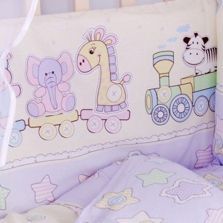 Комплект Alis  в кроватку 7 предм. ПАРОВОЗИК ЗВЕЗДОЧКА
