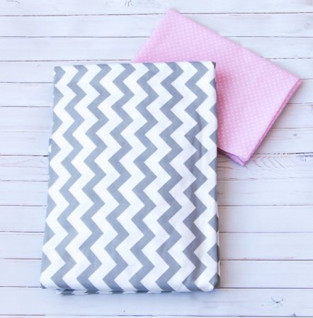 Комплект постельного белья 3 предм. бязь "Зигзаги" (сер/розовый)