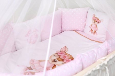 Комплект для круглой (овальной) и прямоугольной кроватки Lappetti 6 предм. "Балерина"