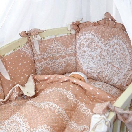 Комплект в кроватку 8 предм. АМУР АЖУР овал