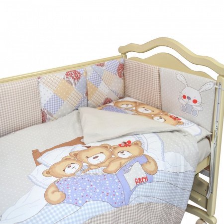 Комплект в кроватку 6 предметов МИШКИ ПОД ОДЕЯЛОМ