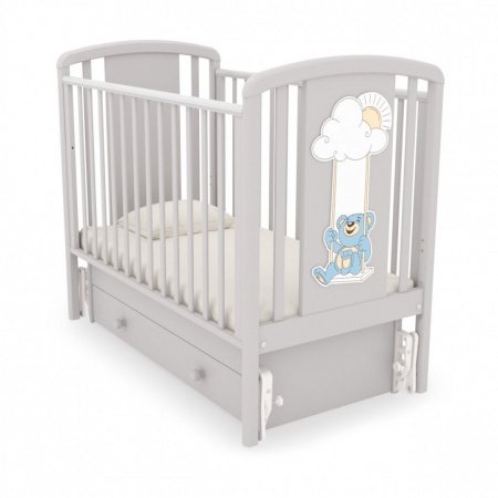 Кровать детская с универсальным маятником Жаклин Мишка на качелях