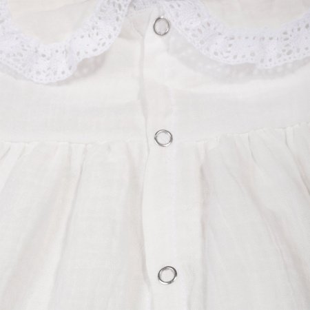 Крестильное платье с воротником и коротким рукавом рост 68, муслин, девочка