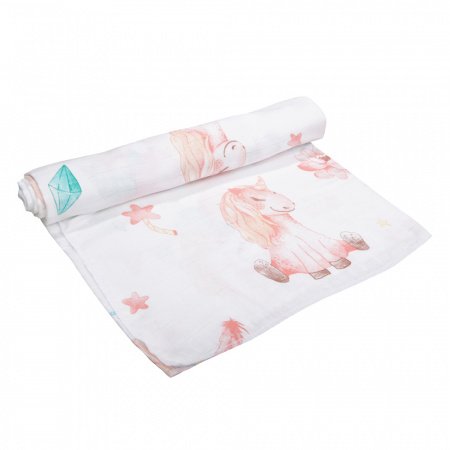 Пеленка 90х130, набивной 4-х слойный муслин