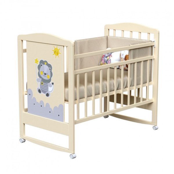 Детская кроватка HAPPY LION (колесо-качалка)