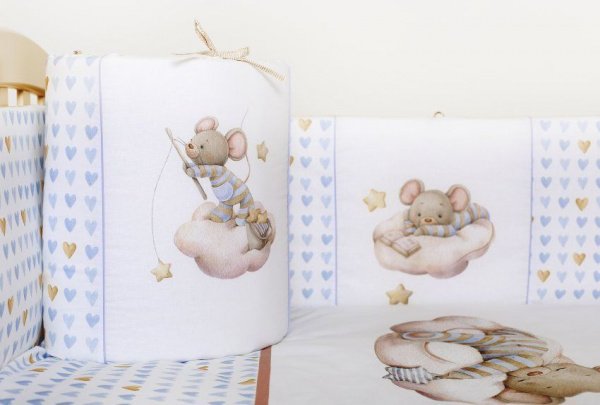 Комплект Lappetti в кроватку 6 предм. "Мышки на облачке"