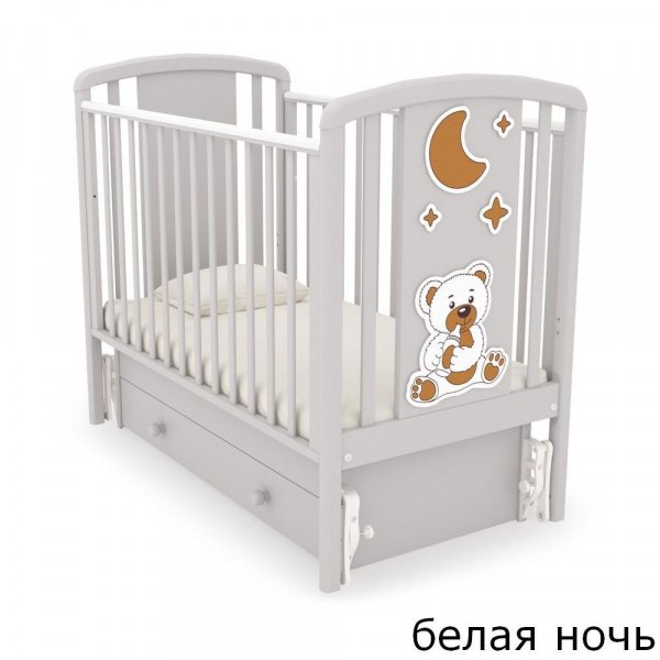 Кровать детская с универсальным маятником Жаклин Мишка с соской