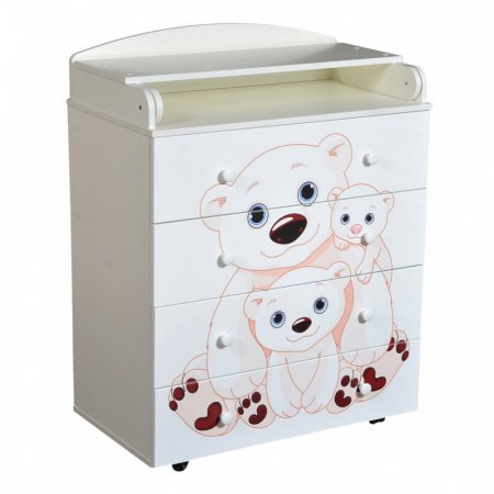 Детский комод АНТЕЛ LILU-5 МДФ 800/4