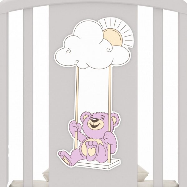 Кровать детская с универсальным маятником Жаклин Мишка на качелях