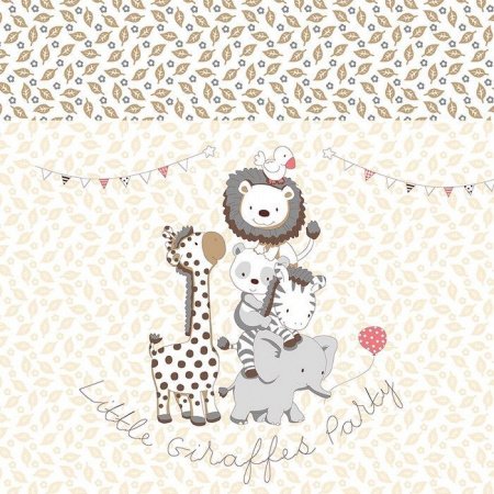 Комплект в кроватку 8 предм. ВЕЧЕРИНКА МАЛЕНЬКОГО ЖИРАФА овал