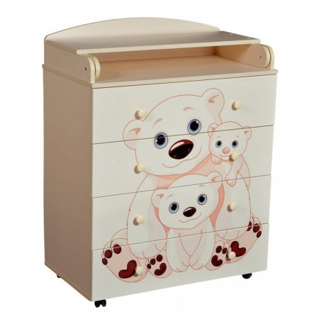 Детский комод АНТЕЛ LILU-5 МДФ 800/4