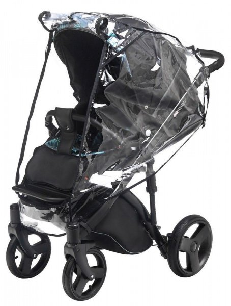 Дождевик ПВХ на прогулочную коляску с окном на молнии