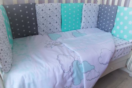 Комплект в кроватку 6 предметов поплин АНГЕЛОЧКИ