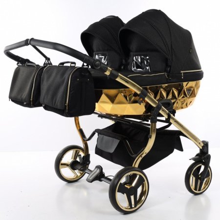 Детская коляска для двойни JUNAMA DIAMOND MIRROR DUO 2 в 1